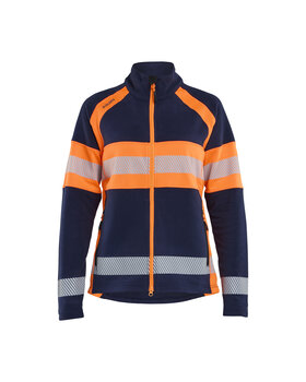 Damen Microfleece Jacke Marineblau/Orange