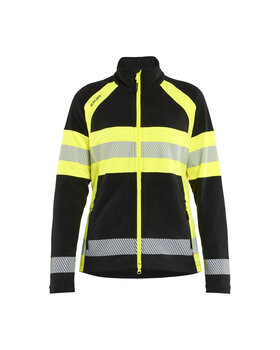 Damen Microfleece Jacke Schwarz/High Vis Gelb