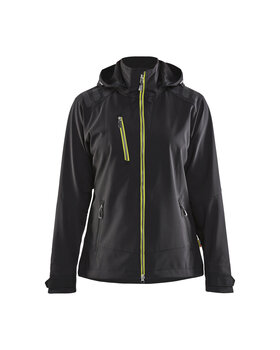 Damen Softshell Jacke Schwarz/Gelb
