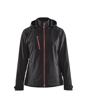 Damen Softshell Jacke Schwarz/Rot