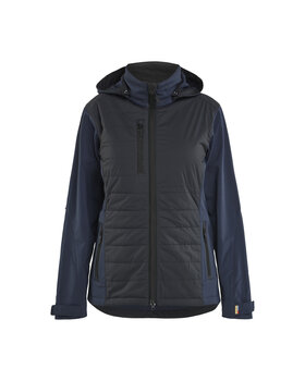 Damen Hybrid Jacke Dunkel Marineblau/Schwarz