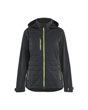 Damen Hybrid Jacke Schwarz/Gelb