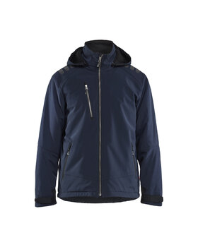 Leichte gefütterte Winterjacke Softshell Dunkel Marineblau/Schwarz