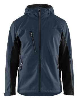 Softshell Jacke mit Kapuze Dunkel Marineblau/Schwarz