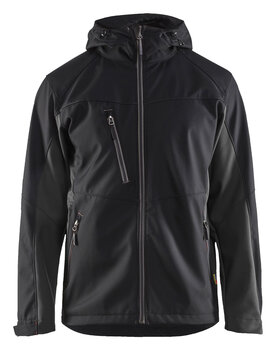 Softshell Jacke mit Kapuze Schwarz/Dunkelgrau