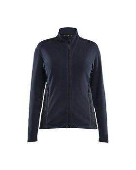 Damen Microfleece-JackeDunkel Marineblau/Schwarz
