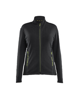 Damen Microfleece-JackeSchwarz/Gelb