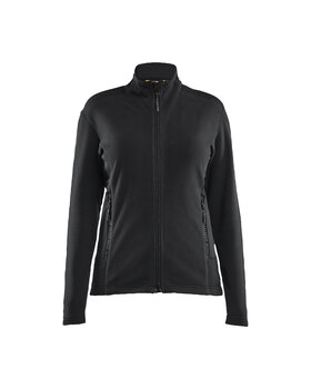 Damen Microfleece-JackeSchwarz/Mittelgrau