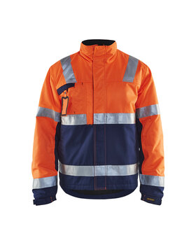 Winterjacke High Vis Orange/Marineblau