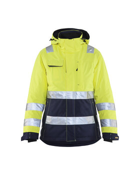 Damen High Vis Winterjacke High Vis Gelb/Marineblau