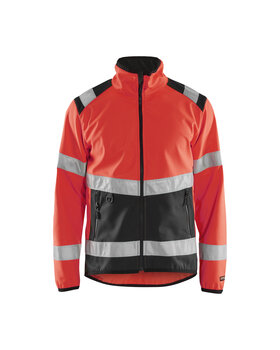 High Vis Softshell Jacke High Vis Rot/Schwarz
