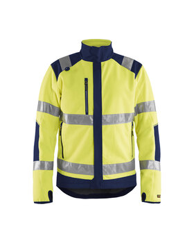High Vis Fleecejacke winddicht High Vis Gelb/Marineblau