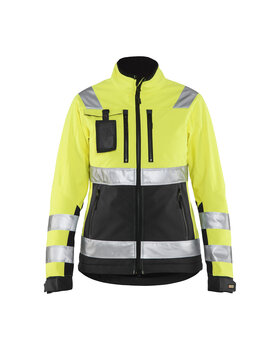 Damen High Vis Softshell Jacke High Vis Gelb/Schwarz