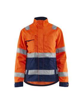 Damen High Vis Jacke High Vis Orange/Marineblau