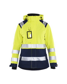 Damen High Vis Shell Jacke High Vis Gelb/Marineblau