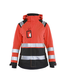 Damen High Vis Shell Jacke High Vis Rot/Schwarz