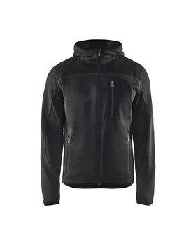 Strickjacke mit Softshell Dunkelgrau/Schwarz