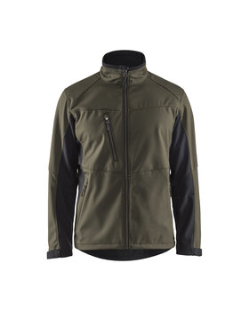 Softshell Jacke Dunkel Olivgrün/Schwarz