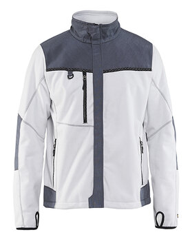 Winddichte Fleecejacke Weiß/Grau