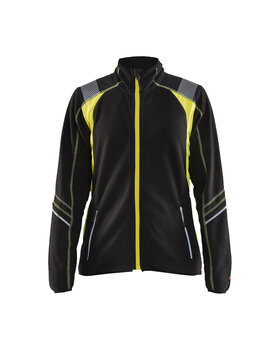 Damen Microfleece Jacke Schwarz/Gelb