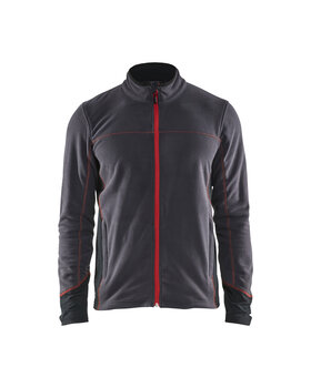 Microfleece Jacke Dunkelgrau/Rot