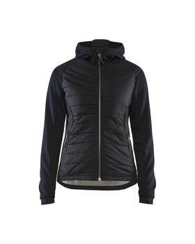 Damen Hybrid Jacke Dunkel Marineblau/Schwarz