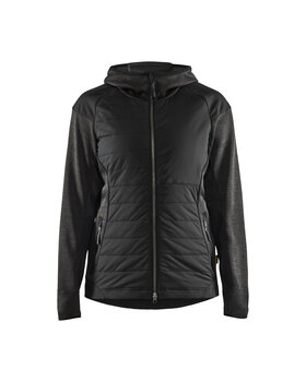 Damen Hybrid Jacke Dunkelgrau/Schwarz