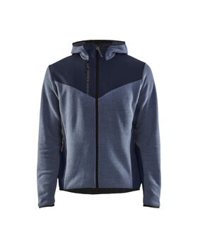 Strickjacke mit Softshell Taubenblau/Dunkel Marineblau