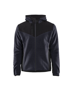 Strickjacke mit Softshell Dunkel Marineblau/Schwarz
