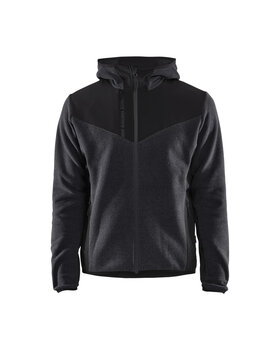 Strickjacke mit Softshell Dunkelgrau/Schwarz