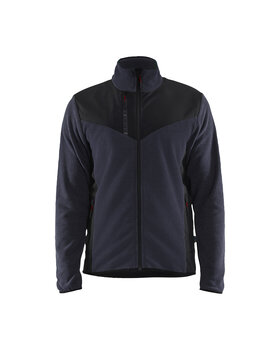 Strickjacke mit Softshell Dunkel Marineblau/Schwarz
