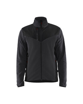 Strickjacke mit Softshell Dunkelgrau/Schwarz