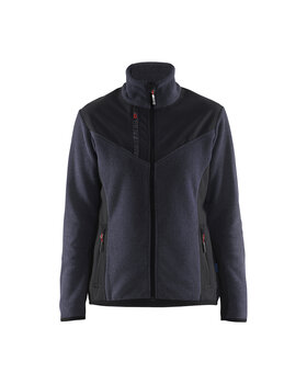 Damen Strickjacke mit Softshell Dunkel Marineblau/Schwarz