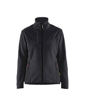 Damen Strickjacke mit Softshell Dunkelgrau/Schwarz