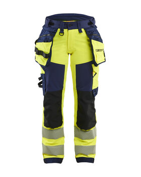 Damenhose High Vis 4-Wege-StretchHigh Vis Gelb/Marineblau