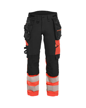 Damenhose High Vis 4-Wege-StretchSchwarz/High Vis Rot