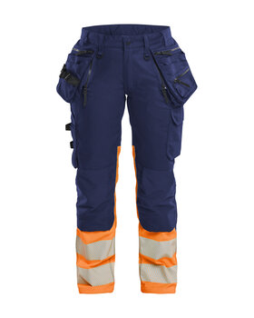 Damen High Vis Hose Stretch Marineblau/Orange