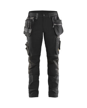 Damen Handwerker Arbeitshose mit Stretch Schwarz