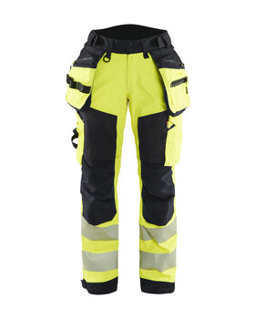 Damen High Vis Softshell Arbeitshose High Vis Gelb/Schwarz