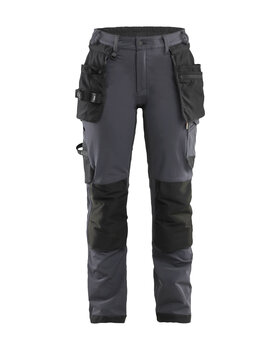 Damen Handwerkerhose 4-Wege-StretchMittelgrau/Schwarz