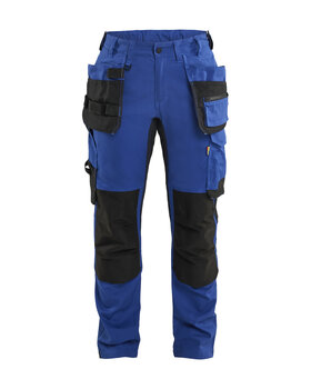 Damen Handwerker Arbeitshose mit Stretch Kornblau/Schwarz