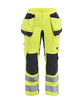 Damen Multinorm Arbeitshose inhärent mit Stretch High Vis Gelb/Marineblau