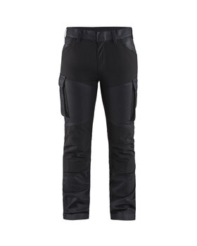 Damen Service Arbeitshose Denim Stretch Marineblau/Schwarz