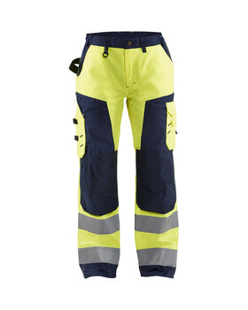 Damen High Vis Arbeitshose ohne Werkzeugtaschen High Vis Gelb/Marineblau