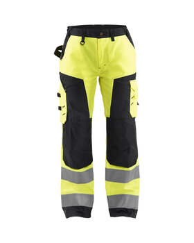 Damen High Vis Arbeitshose ohne Werkzeugtaschen High Vis Gelb/Schwarz