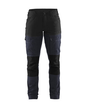 Damen Servicehose mit Stretch Dunkel Marineblau/Schwarz