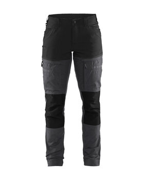 Damen Servicehose mit Stretch Mittelgrau/Schwarz