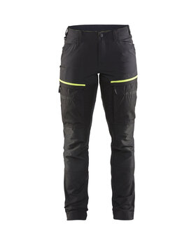 Damen Servicehose mit Stretch Schwarz/Gelb