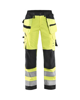 Damen High Vis Softshell Arbeitshose High Vis Gelb/Schwarz