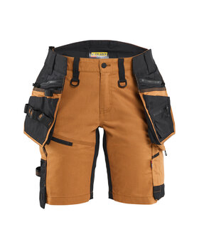 STRIKER Damen Handwerkershorts mit Stretch Rostbraun/Schwarz